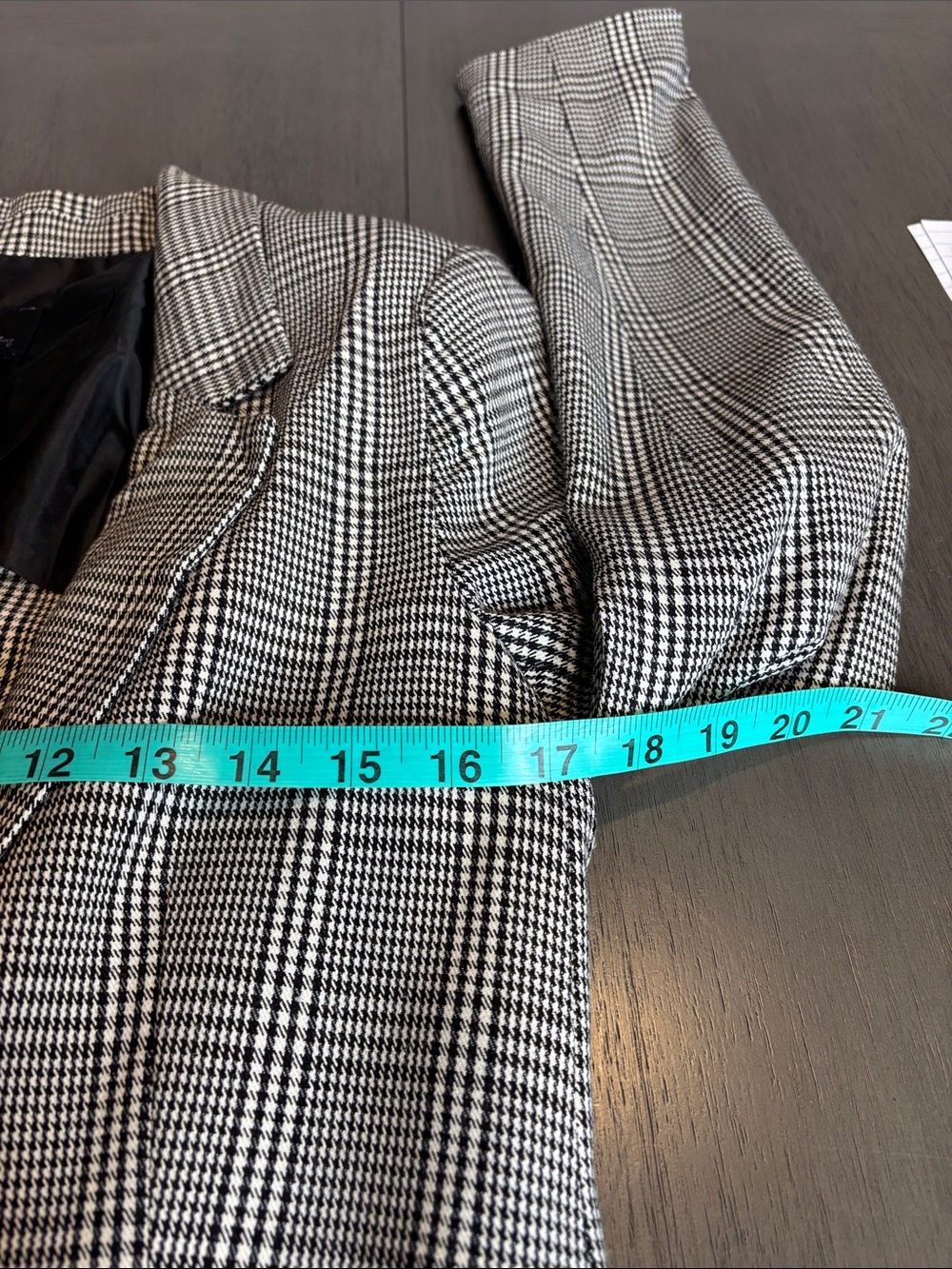 ❤️ Women's Glen Plaid One-Button Blazer Black White Petite Small Jules & Leopold - Picture 4 of 11
